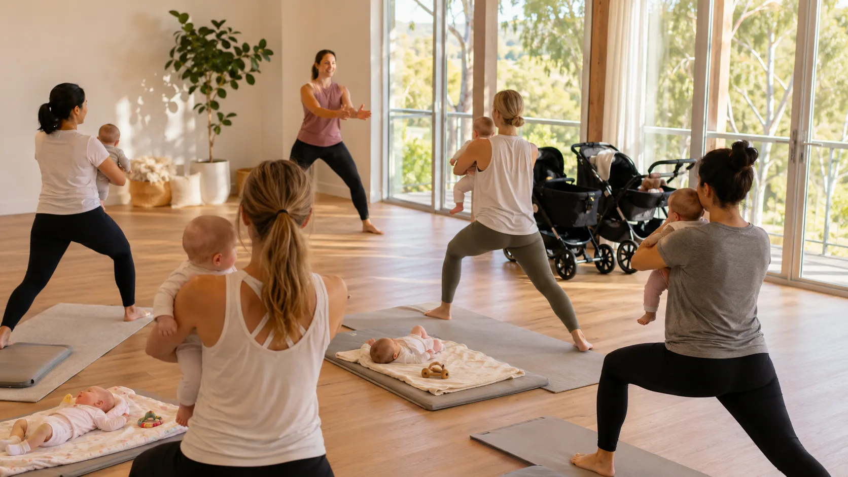 Parents and babies join a bright movement antenatal or parent-and-baby class in Australia