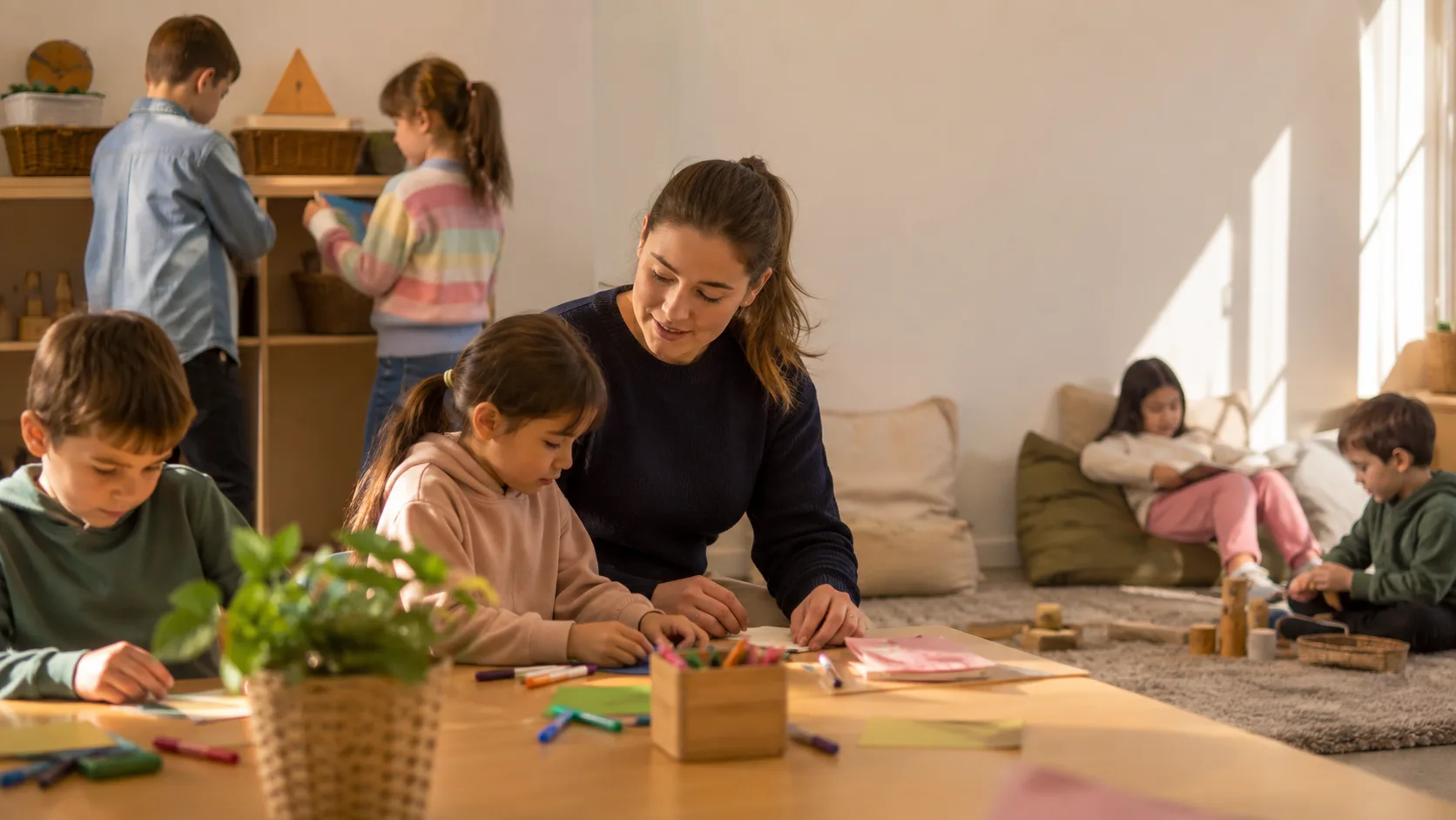 Educator supervising children at an Australian after-school care program