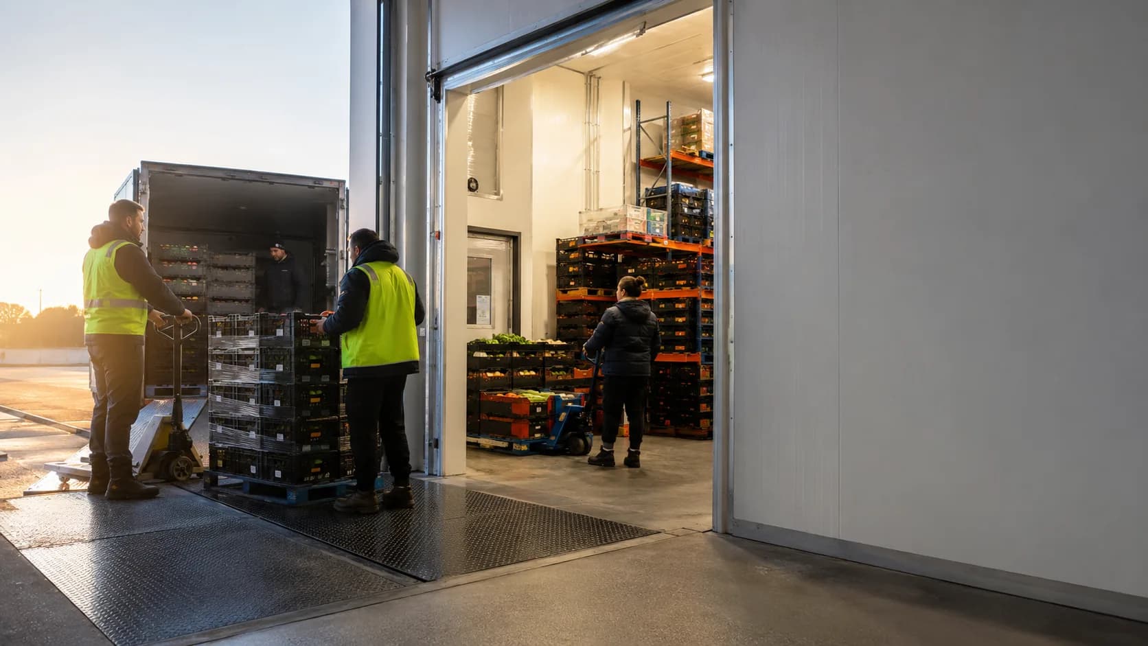 Customers use a bright local cold-room bay during a booked session today