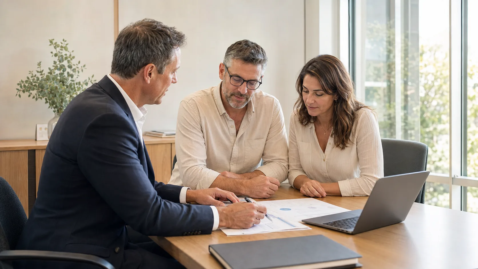 A financial adviser holds a planning review with a client in Australia
