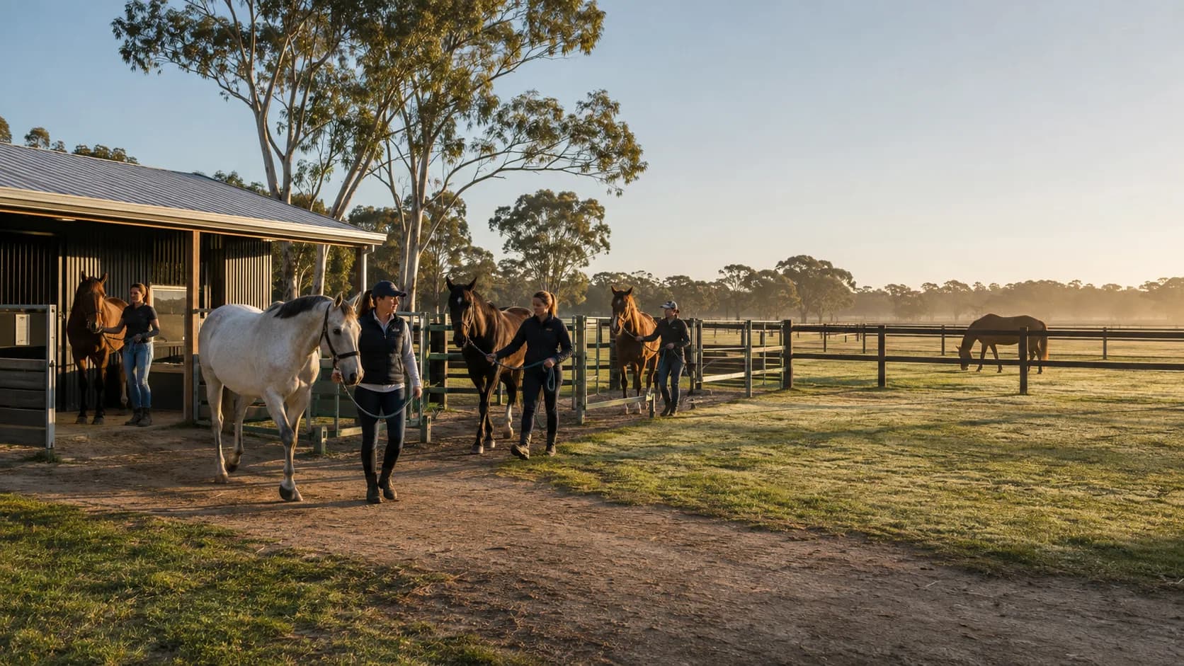 Customers use a bright local paddock or stable during a booked session today