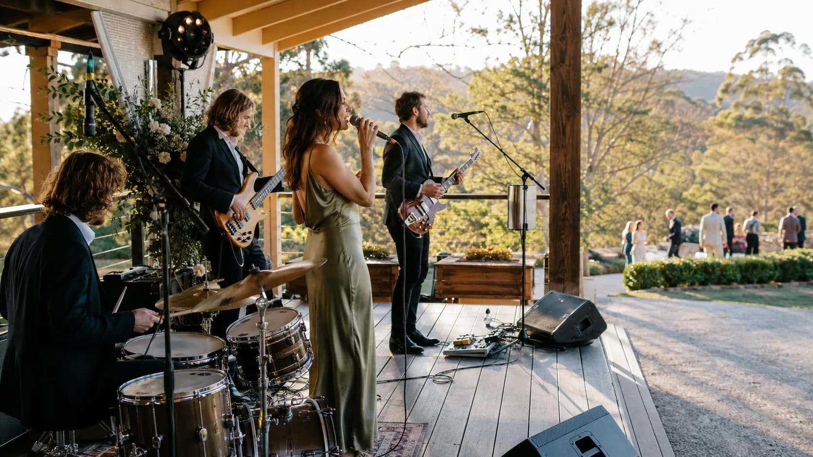 Live band performing for an engaged event crowd in Australia