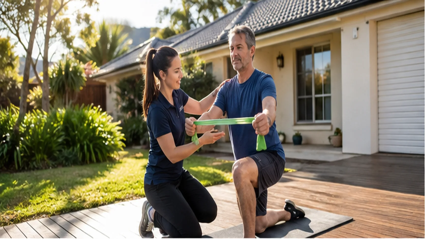 Mobile Physiotherapy delivering a booked mobile service for a customer.