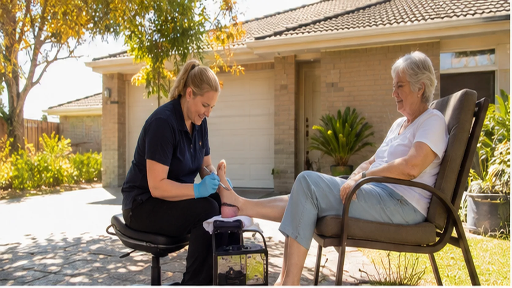Mobile Foot Care delivering a booked mobile service for a customer.