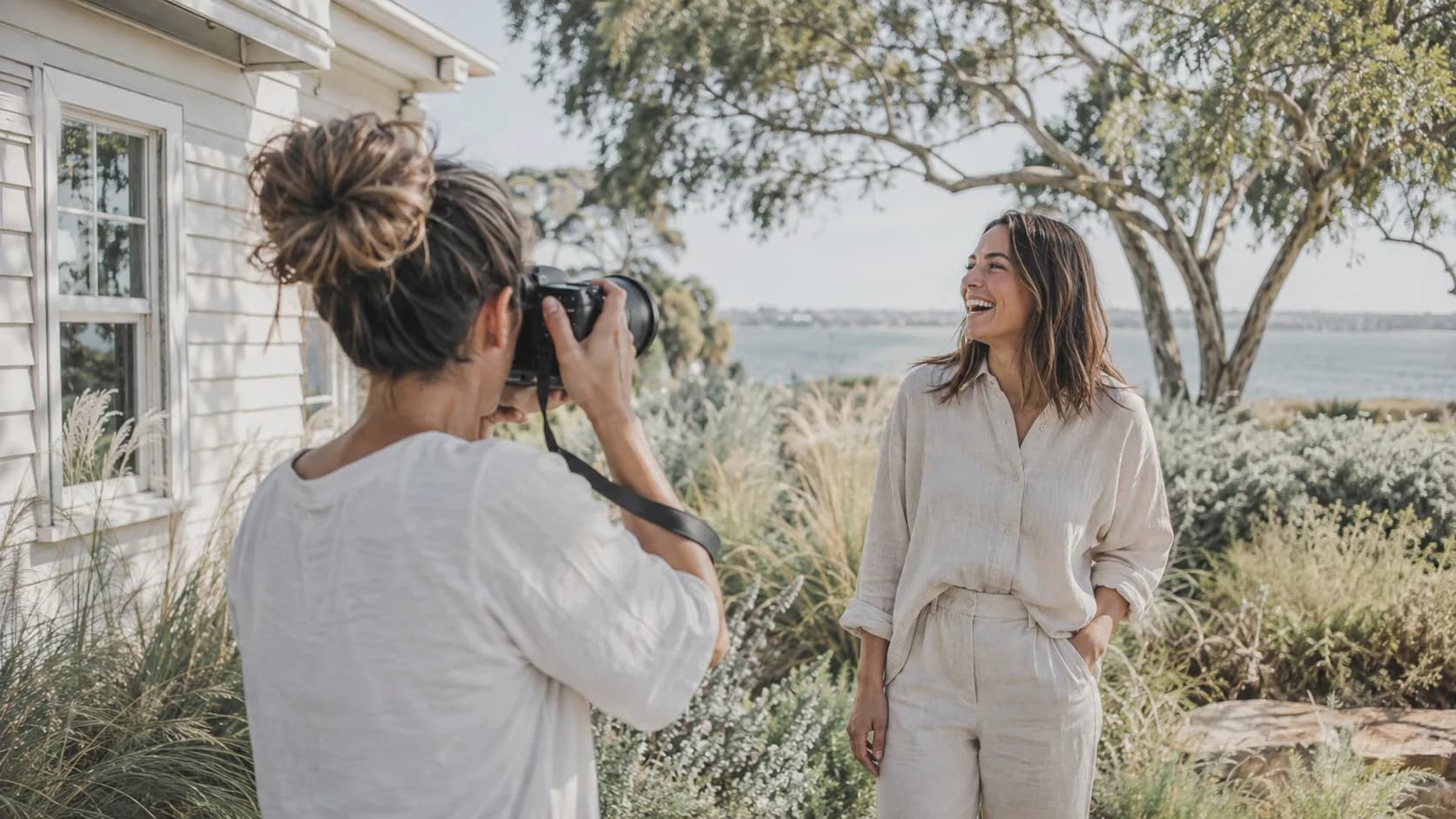A portrait photographer working with a family in Australia