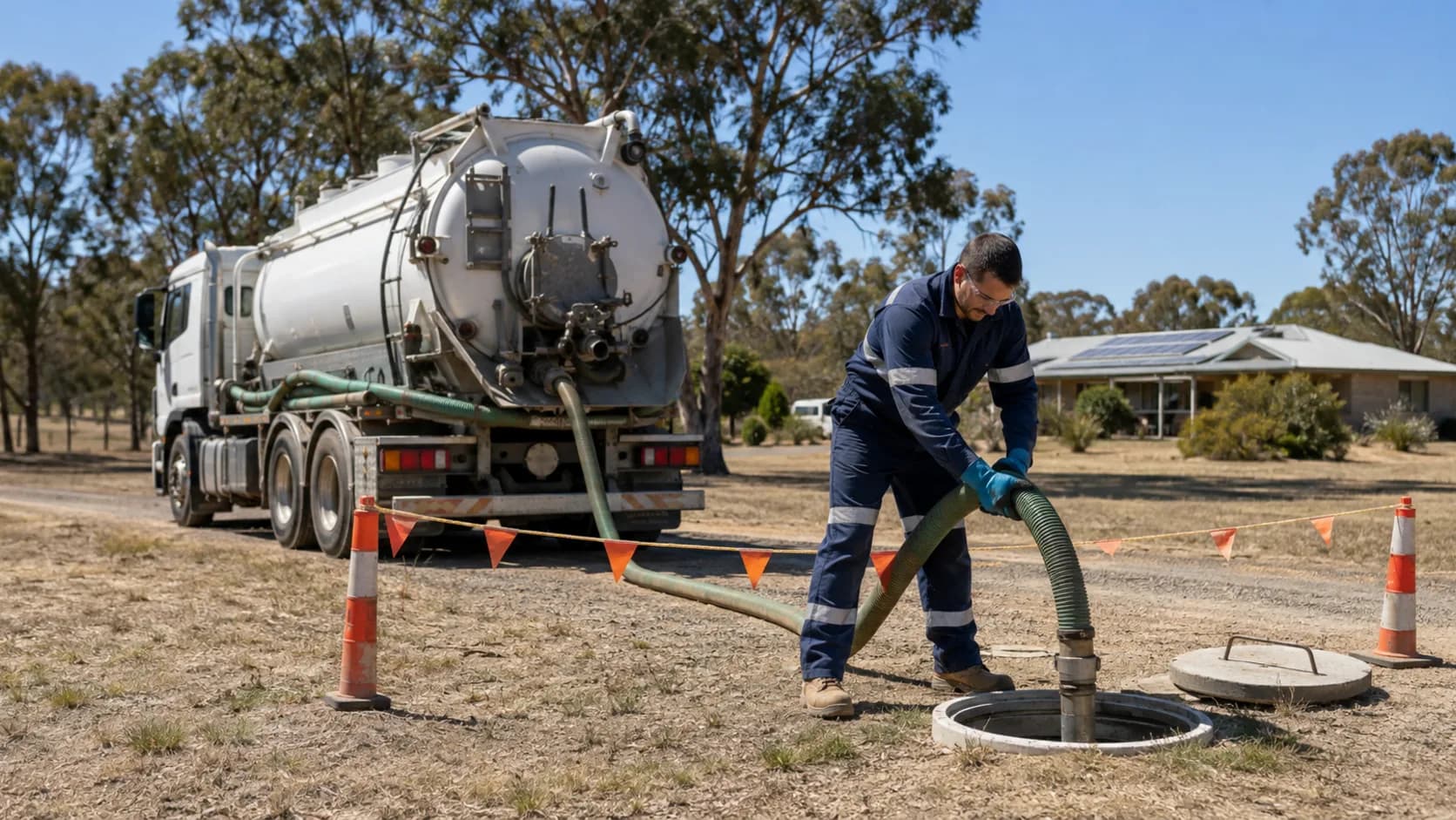 A tanker on a septic pump-out in Australia
