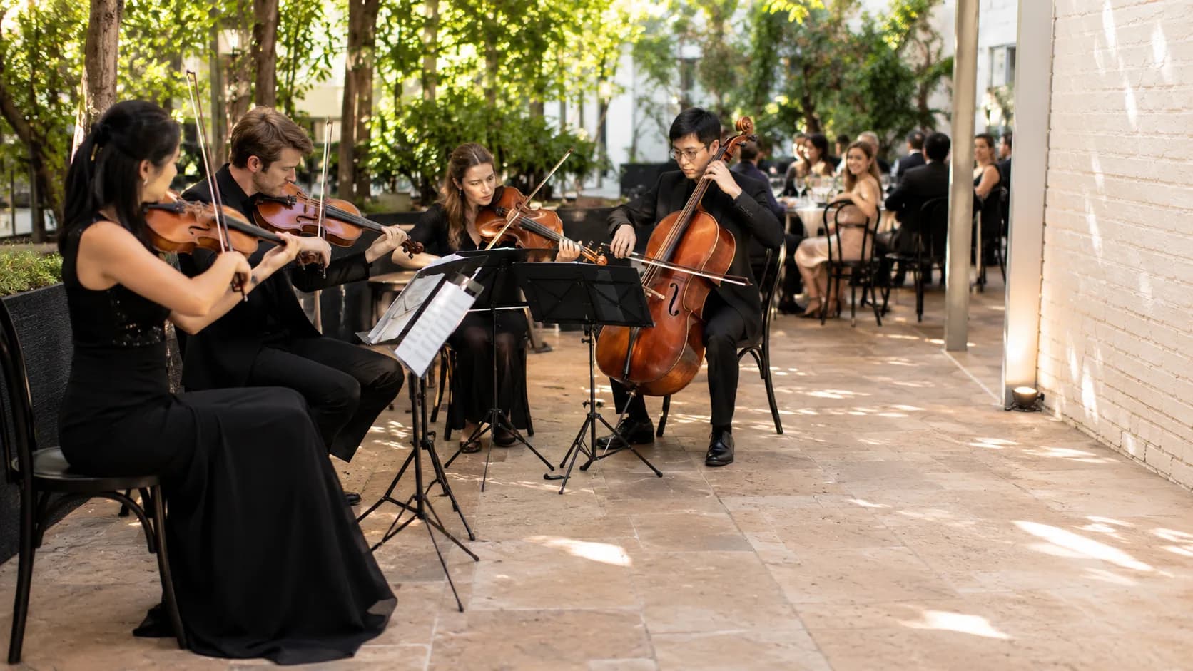 String quartet performing at an elegant booked event in Australia