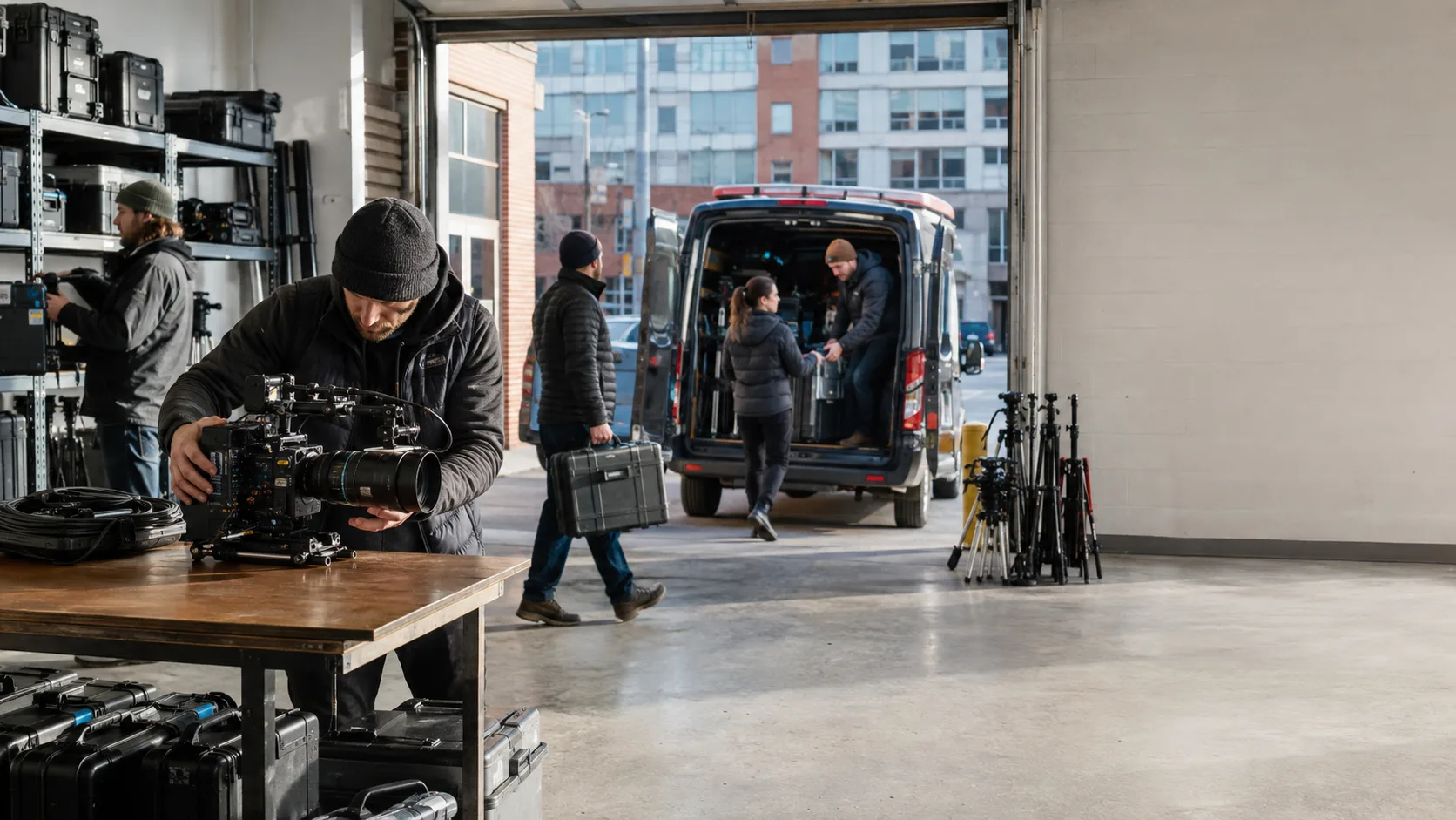 Customers pick up reserved camera body, lens or AV kit from an active business in Canada
