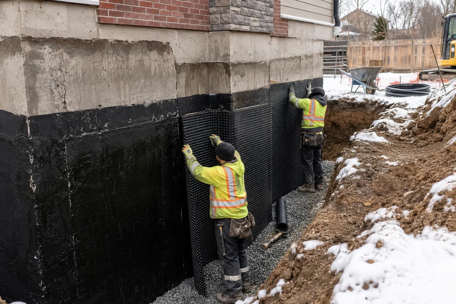 A damp specialist taking moisture readings in a house in Canada