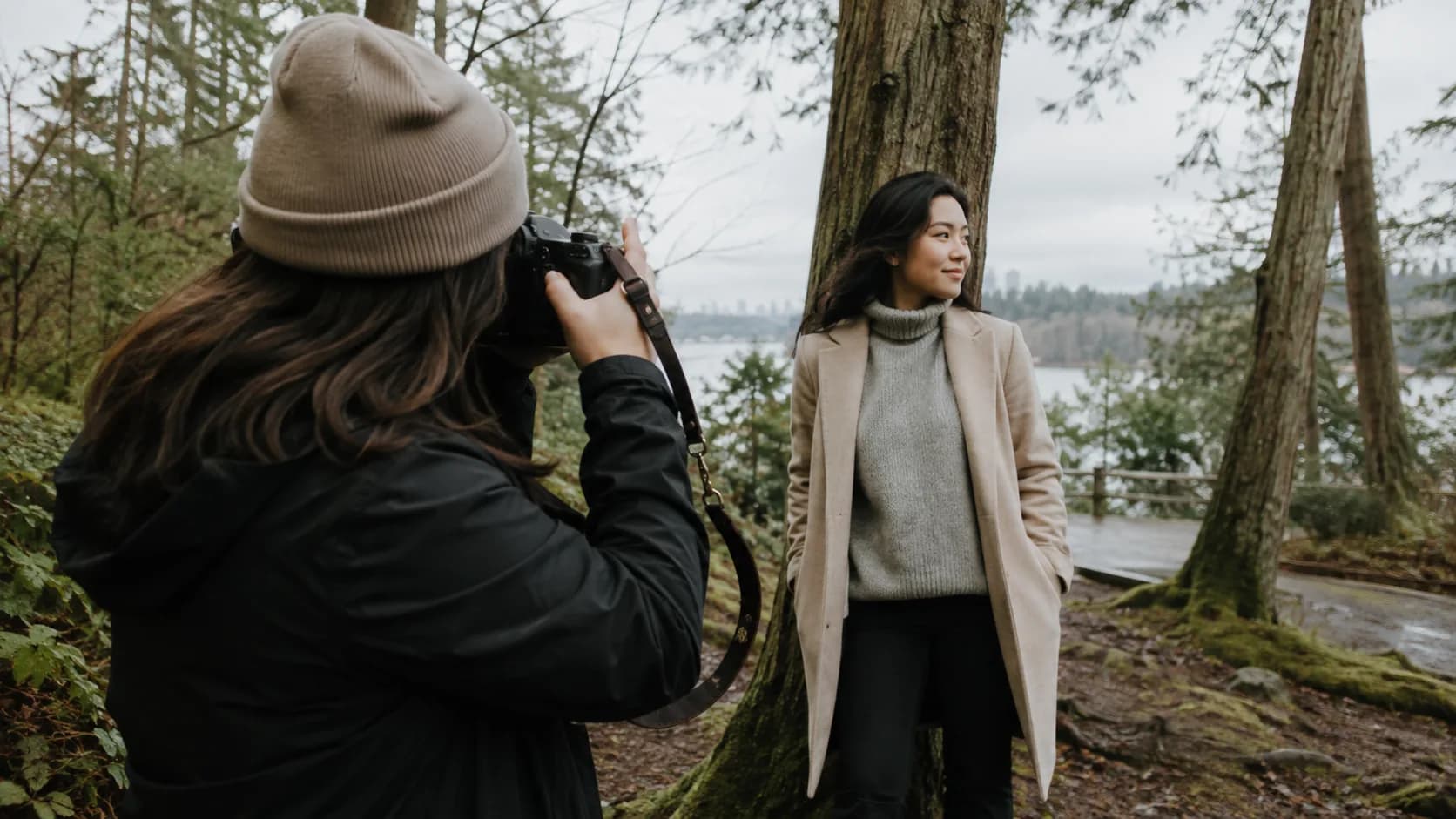 A portrait photographer working with a family in Canada