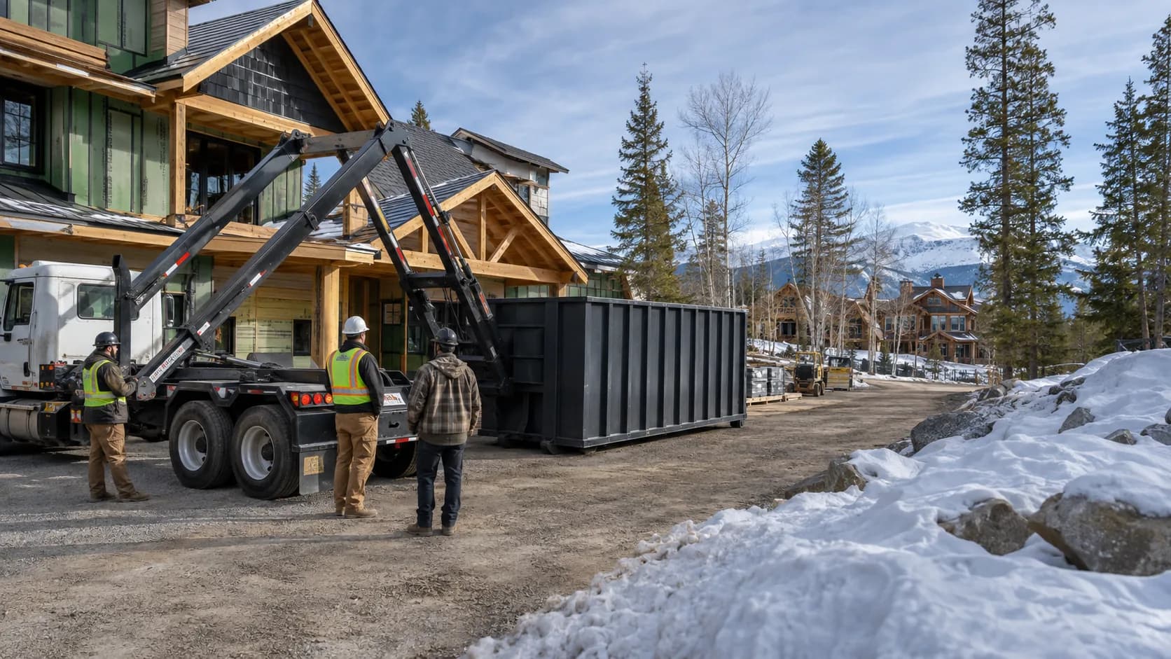 Customers pick up reserved bin size from an active business in Canada