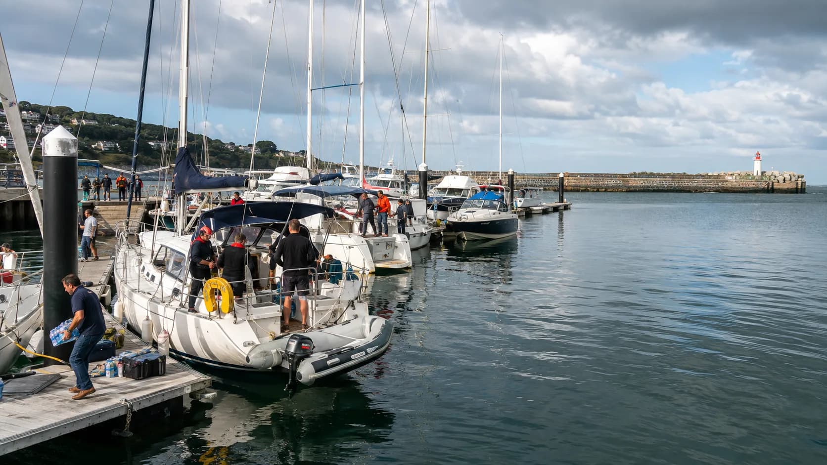 Guests use occupied berth by vessel length in the UK beneath directional light