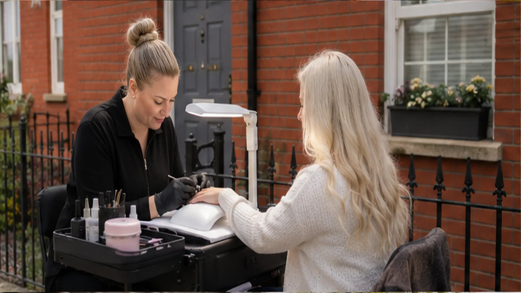 Mobile Beauty & Nails delivering a booked mobile service for a customer.