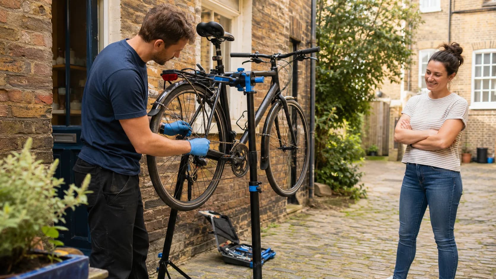 Mobile Bike Repair delivering a booked mobile service for a customer.