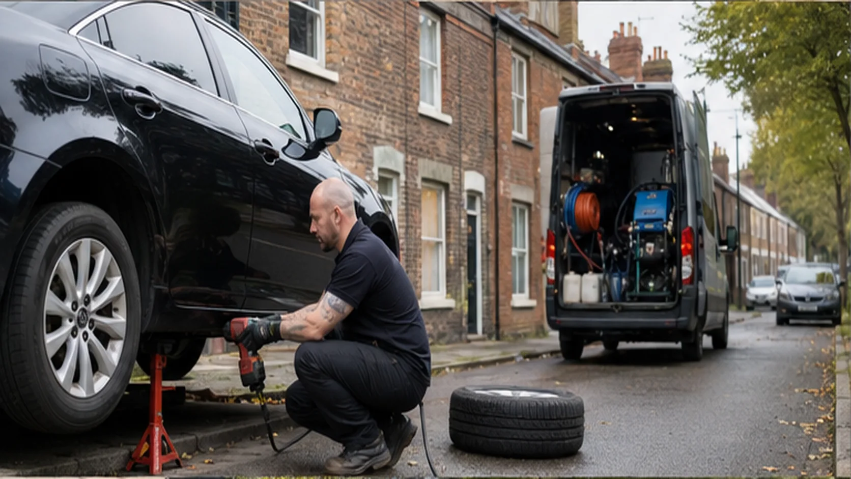 Mobile Tyre Fitting delivering a booked mobile service for a customer.