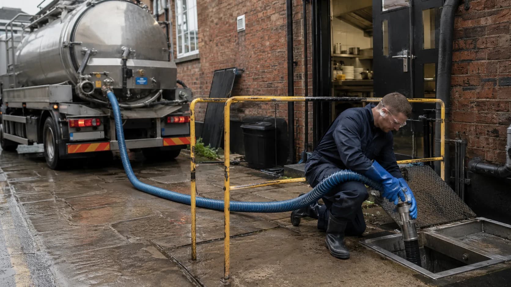 A tanker on a septic pump-out in the UK