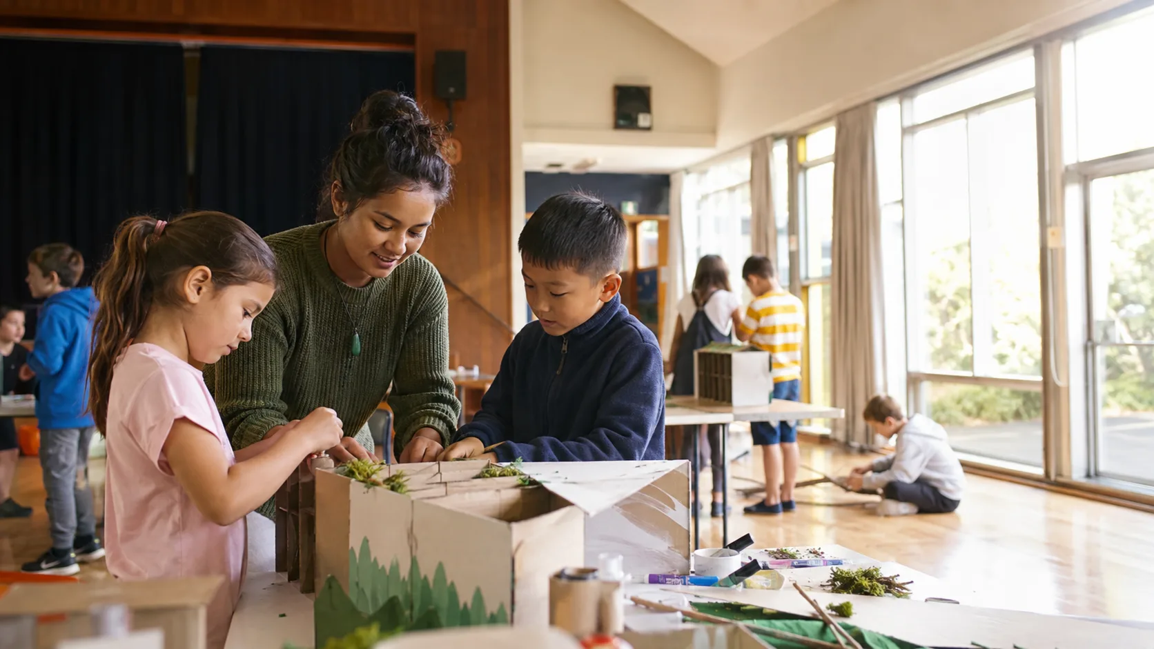 Children taking part in a supervised activity camp in Ireland