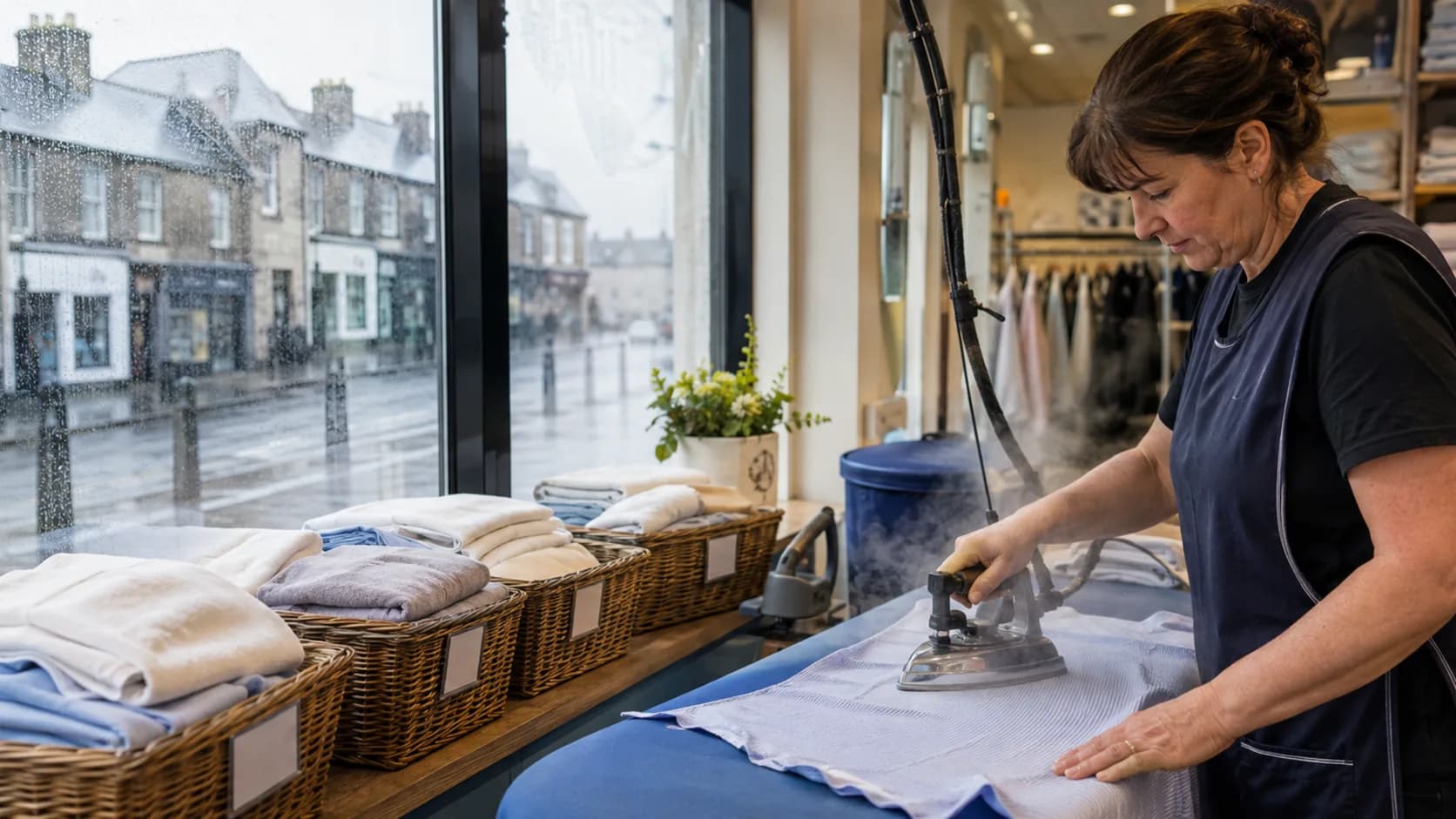 Pressed shirts bagged for a laundry round in Ireland