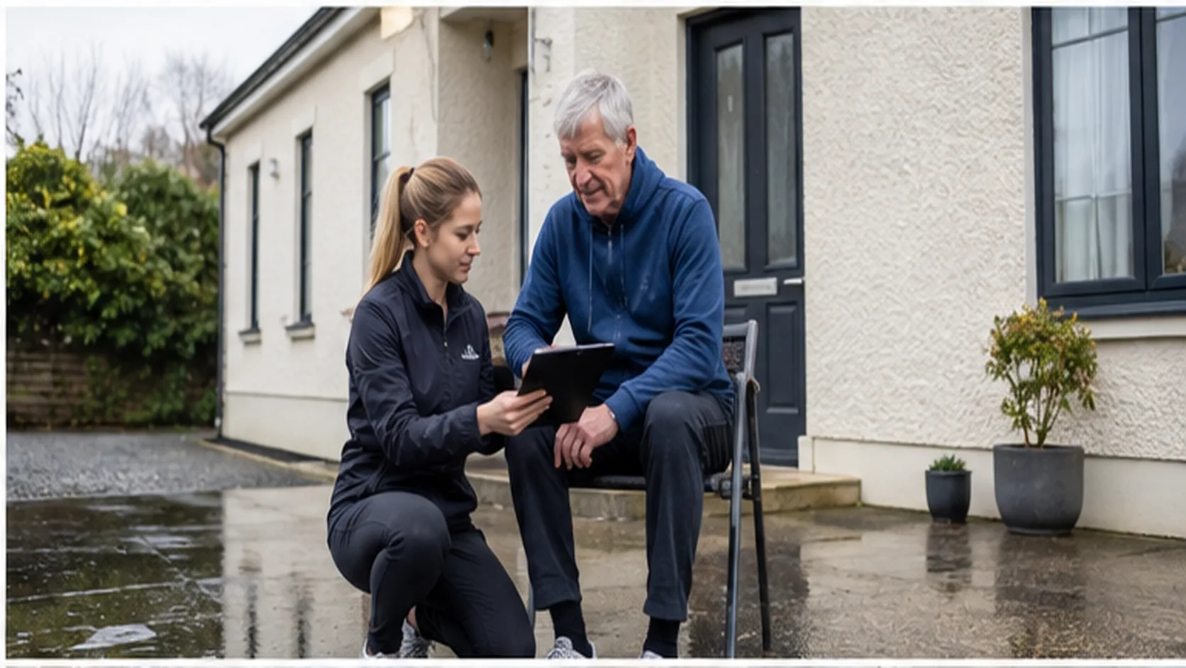 Mobile Physiotherapy delivering a booked mobile service for a customer.