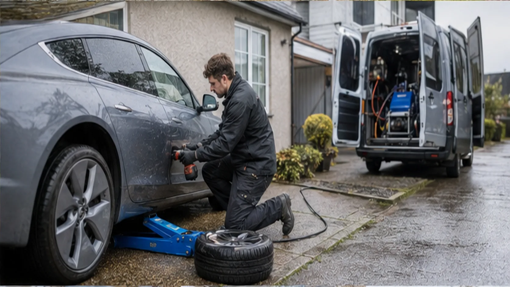 Mobile Tyre Fitting delivering a booked mobile service for a customer.