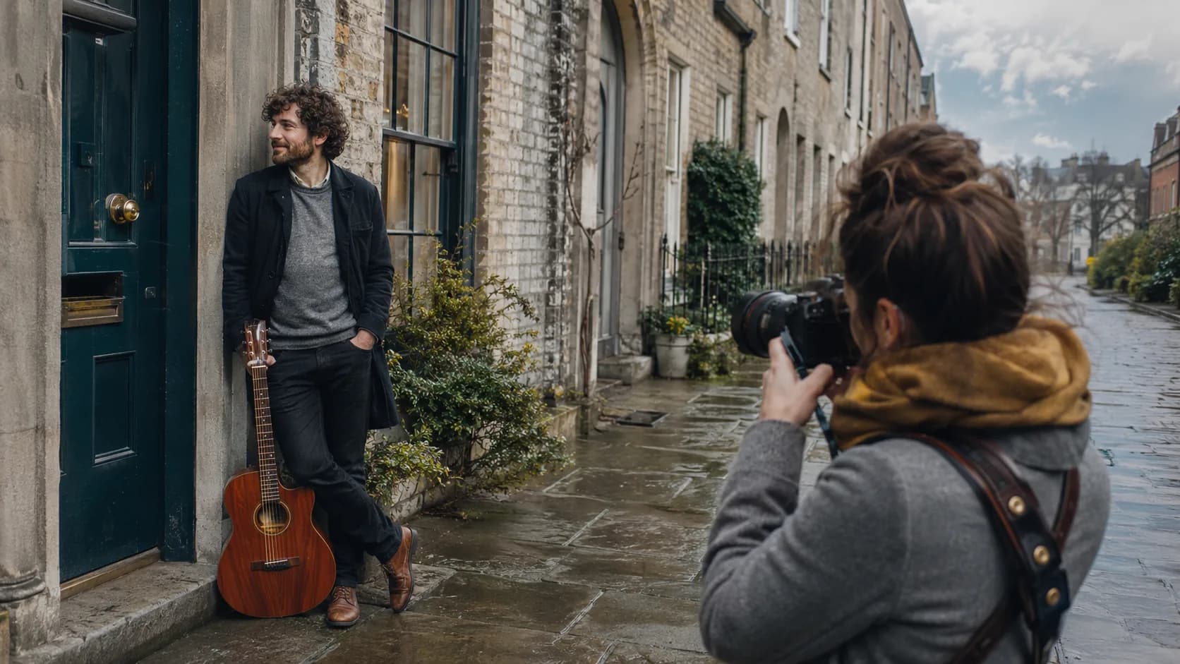 A portrait photographer working with a family in Ireland