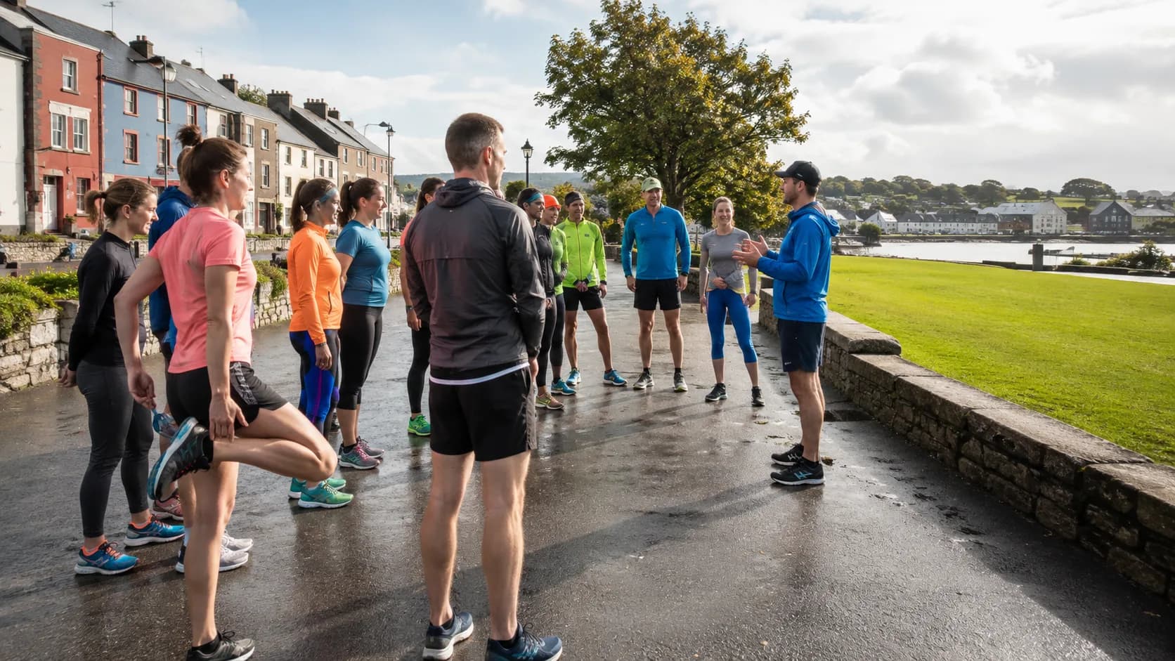 Road runners gather for a coached club session in Ireland