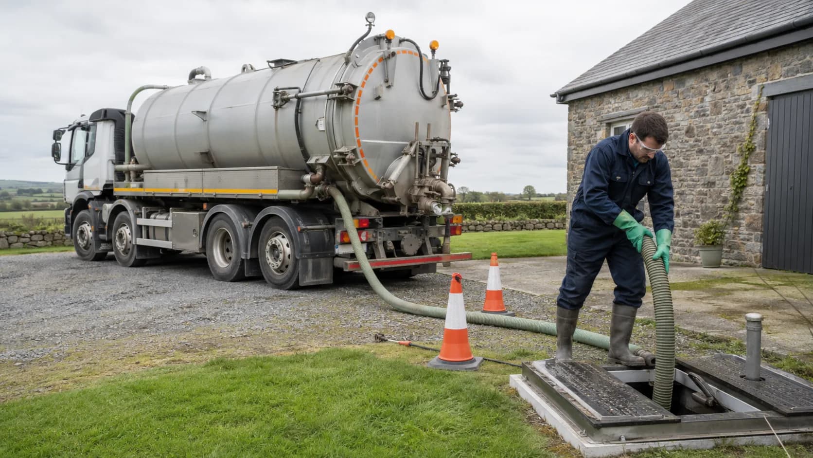 A tanker on a septic pump-out in Ireland