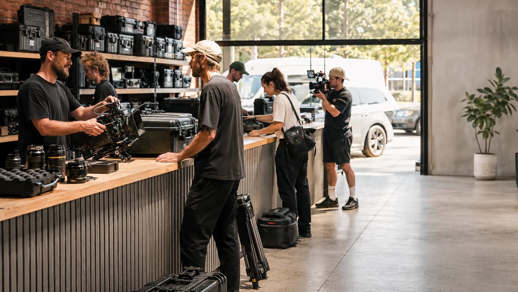 Customers collect booked camera body, lens or AV kit from an active New Zealand business