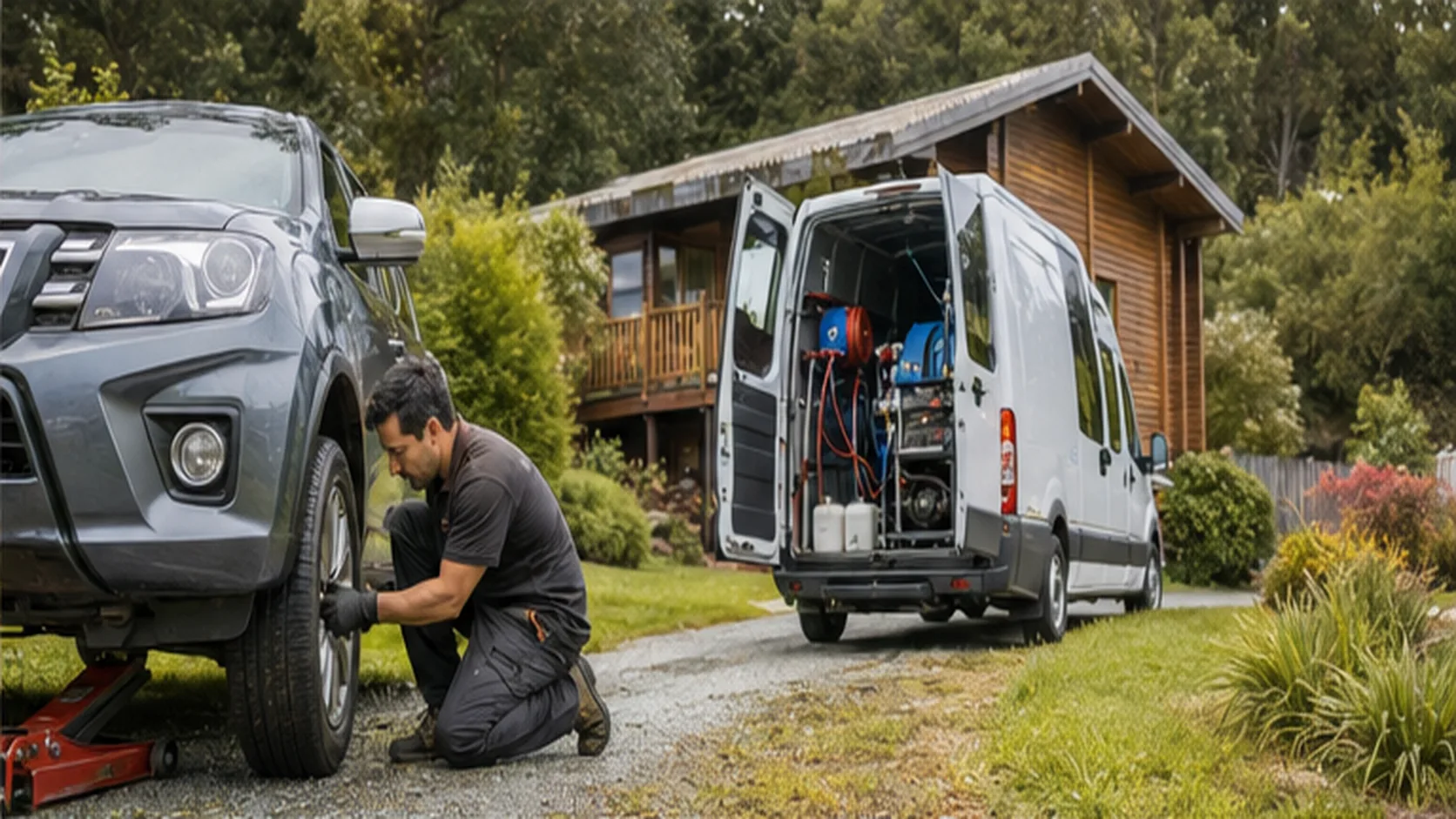 Mobile Tyre Fitting delivering a booked mobile service for a customer.