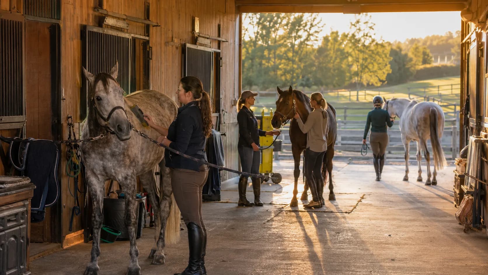 Customers use a professional US stall or pasture place during a reservation
