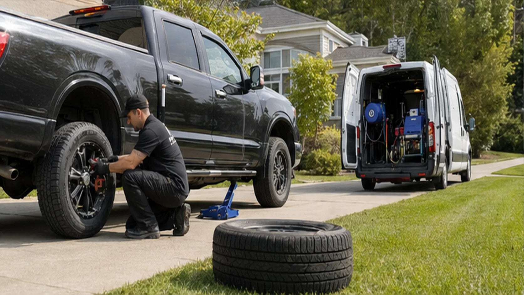 Mobile Tyre Fitting delivering a booked mobile service for a customer.