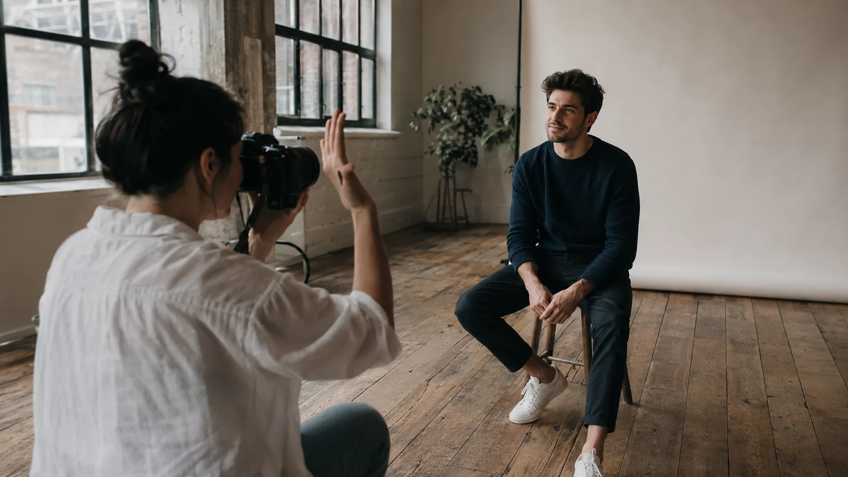 A portrait photographer working with a family in the US