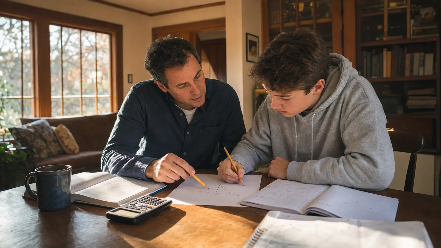 A tutor working through a problem with a student in the US